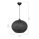 Φωτιστικό οροφής μονόφωτο Leshia pakoworld Ε27 μαύρο Φ38x38εκ