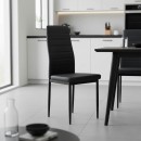 Καρέκλα Parker pakoworld PU ανθρακί-μαύρο πόδι 42x48x98εκ | Συσκευασία 4 τμχ