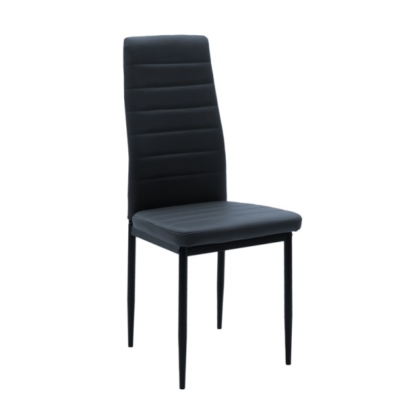 Καρέκλα Parker pakoworld PU ανθρακί-μαύρο πόδι 42x48x98εκ | Συσκευασία 4 τμχ