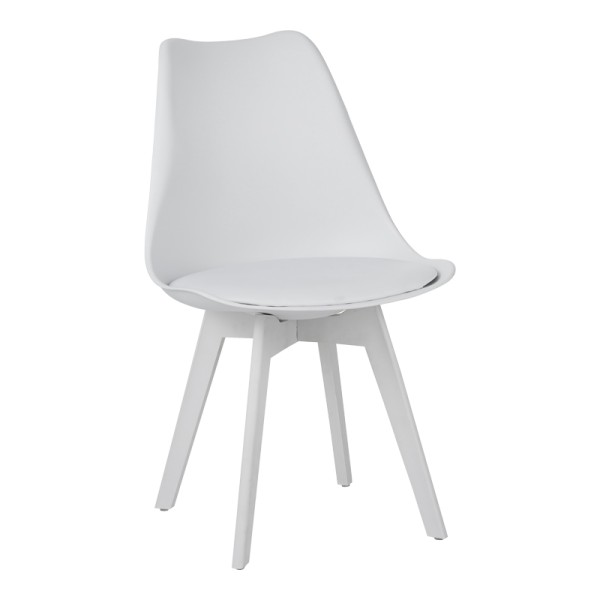 Καρέκλα Gaston I pakoworld PP-PU σε λευκή απόχρωση 48.5x53.5x81.5εκ