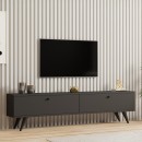 Έπιπλο τηλεόρασης Jate pakoworld σε ανθρακί απόχρωση 160x25x40εκ