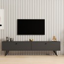 Έπιπλο τηλεόρασης Jate pakoworld σε ανθρακί απόχρωση 160x25x40εκ