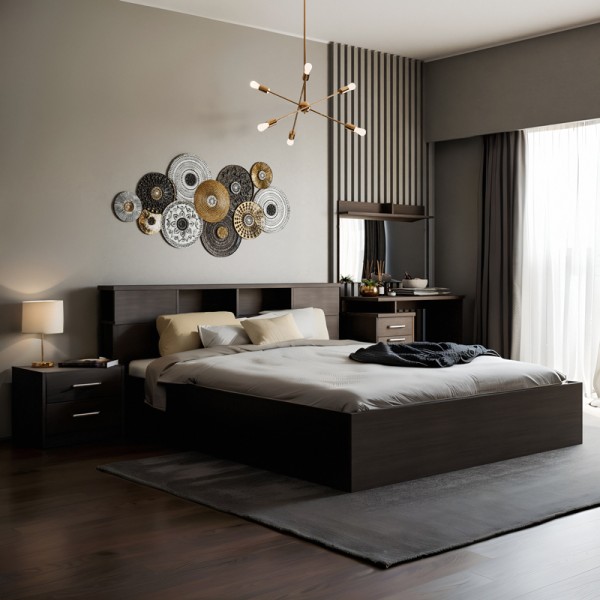 Κρεβάτι OLYMPUS pakoworld χρώμα wenge 160x200εκ