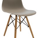 Καρέκλα Julita pakoworld PP cappuccino με φυσικό πόδι 46x52x80εκ