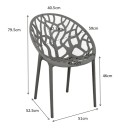 Πολυθρόνα Daren pakoworld pp σε ανθρακί απόχρωση 59x60x79,5εκ