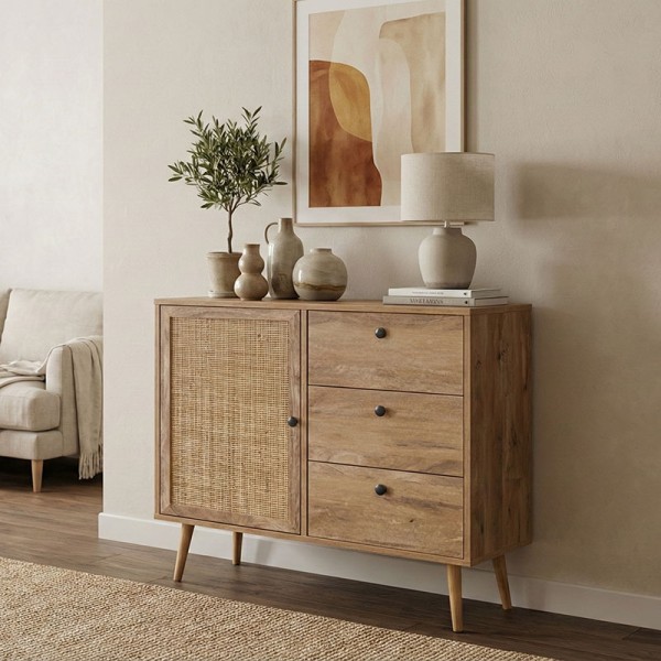 Μπουφές Oslo pakoworld σε sonoma απόχρωση 85x39x79εκ