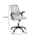 Καρέκλα γραφείου Reji pakoworld mesh ύφασμα μαύρο 58x60x89-99εκ