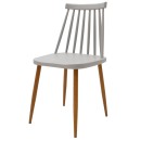 Καρέκλα Aurora pakoworld γκρι pp-φυσικό μεταλλικό πόδι 42x49.5x77εκ | Συσκευασία 4 τμχ
