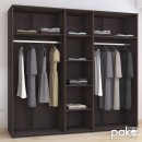 Ντουλάπα πεντάφυλλη με καθρέφτη Luna pakoworld σε wenge απόχρωση 220x52x200εκ