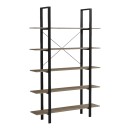 Βιβλιοθήκη-Ραφιέρα Loftie pakoworld sonoma-μαύρο μέταλλο 126x28x165εκ
