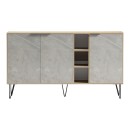 Μπουφές Balain pakoworld sonoma-γκρι μπεζ όψη μαρμάρου 142x35.5x83εκ
