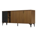 Μπουφές Riba pakoworld καρυδί-μαύρη όψη μαρμάρου 180x40x78εκ