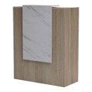 Γραφείο reception Zowel pakoworld με led sonoma-λευκή όψη μαρμάρου 90x40x110εκ