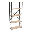 Βιβλιοθήκη Draizy pakoworld oak μελαμίνης-μαύρο μέταλλο 63x30x150εκ