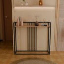 Κονσόλα Convida pakoworld oak με μαύρο μεταλλικό σκελετό 100x25x90εκ