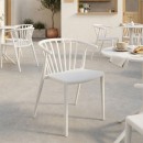 Πολυθρόνα Zelma pakoworld pp σε λευκή απόχρωση 55x53x73εκ