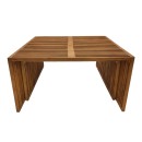 Τραπέζι Tinnie I pakoworld σετ 2τεμ teak ξύλο σε φυσική απόχρωση
