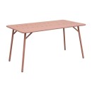 Τραπεζαρία Moraja Federal pakoworld σετ 5τεμ terracotta μέταλλο 140x80x72εκ