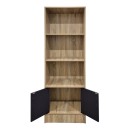 Βιβλιοθήκη Tekaro pakoworld sonoma-ανθρακί 57x33x180εκ