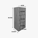 Ντουλάπι-στήλη Soline pakoworld ανοιχτό γκρι 40x34.5x90.5εκ