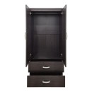 Ντουλάπα δίφυλλη με 2 συρτάρια Alvia pakoworld wenge 80x51.5x180εκ