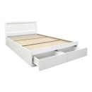 Κρεβάτι Olympus pakoworld με συρτάρι σε λευκή απόχρωση 100x200εκ