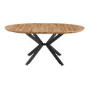 Τραπέζι επεκτεινόμενο Edina pakoworld mdf σε sonoma απόχρωση με μαύρα μεταλλικά πόδια 130-170x130x75εκ