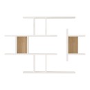 Ραφιέρα τοίχου Ledia pakoworld λευκό με oak 110,6x14,5x78εκ