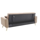Καναπές-κρεβάτι Carmelo pakoworld με μπεζ-καφέ ύφασμα 214x80x86εκ