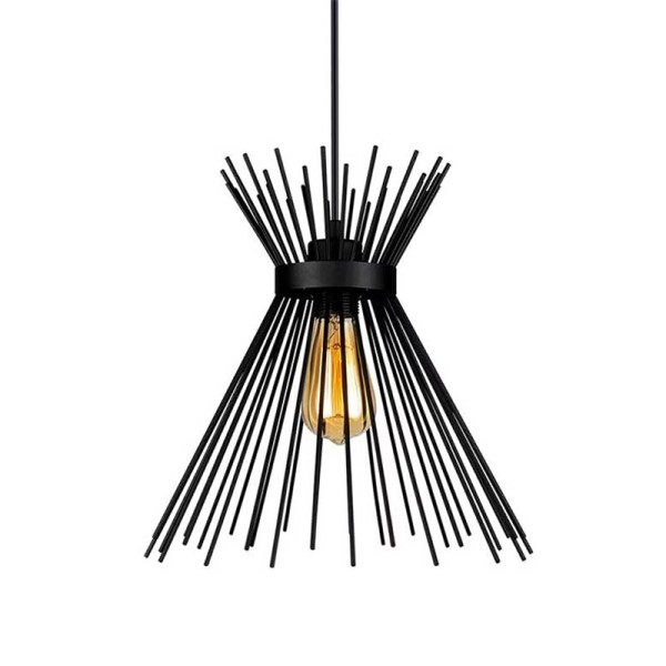 Φωτιστικό οροφής Candle I pakoworld E27 μέταλλο μαύρο Φ25x30εκ
