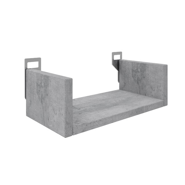 Ραφιέρα τοίχου Derva pakoworld σε cement γκρι απόχρωση 30x15x10cm