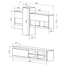 Σύνθετο σαλονιού Torania pakoworld sonoma-λευκό 185x37x145εκ
