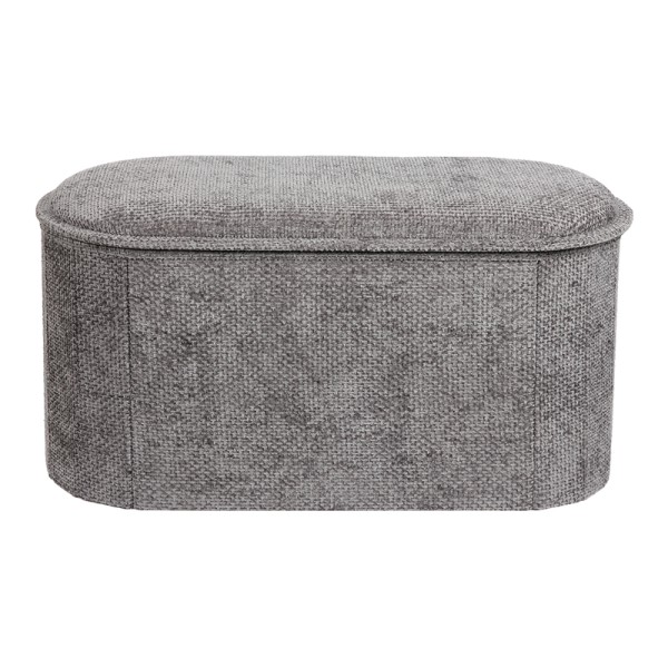 Σκαμπό-μπαούλο Trebia pakoworld γκρι ύφασμα 76x38x38εκ