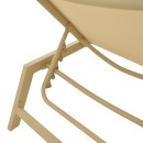 Ξαπλώστρα Boka pakoworld αλουμίνιο cappuccino- textilene σε σαμπανί 60x192x31εκ