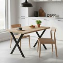 Τραπέζι Zeryin pakoworld oak μελαμίνης-μαύρο μέταλλο 110x70x75εκ