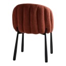 Καρέκλα Denna pakoworld ύφασμα terracotta-μαύρα μεταλλικά πόδια 52x60x85εκ | Συσκευασία 2 τμχ