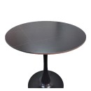 Tραπέζι Balou pakoworld sintered stone σε μαύρη απόχρωση με όψη μαρμάρου-βάση μαύρο μέταλλο Φ120x73εκ