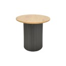 Βοηθητικό τραπέζι Dovel pakoworld mdf σε sonoma -μαύρο μέταλλο Φ50x50εκ