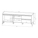 Σύνθετο σαλονιού Belka pakoworld κρεμ με oak 210,6x45x152,6εκ
