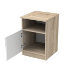 Κομοδίνο Galdi pakoworld σε sonoma-λευκή απόχρωση 40x45x60εκ