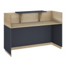 Γραφείο reception Lotus pakoworld σε χρώμα φυσικό - ανθρακί 200x70x110εκ