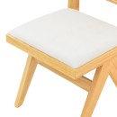 Καρέκλα Winslow pakoworld rubberwood σε φυσική απόχρωση-ύφασμα λευκό 46x58x80εκ | Συσκευασία 2 τμχ