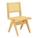 Καρέκλα Winslow pakoworld rubberwood-rattan σε φυσική απόχρωση 46x58x80εκ | Συσκευασία 2 τμχ