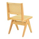 Καρέκλα Winslow pakoworld rubberwood-rattan σε φυσική απόχρωση 46x58x80εκ | Συσκευασία 2 τμχ