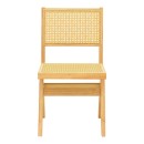 Καρέκλα Winslow pakoworld rubberwood-rattan σε φυσική απόχρωση 46x58x80εκ | Συσκευασία 2 τμχ