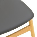 Καρέκλα Cardith pakoworld rubberwood-plywood σε φυσική απόχρωση-pu μαύρο 48x51x78εκ