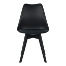 Καρέκλα Gaston I pakoworld PP-PU σε μαύρη απόχρωση 48.5x53.5x81.5εκ