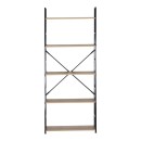 Βιβλιοθήκη Manlo pakoworld oak με μαύρο μέταλλο 58.6x23.5x144εκ