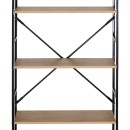 Βιβλιοθήκη Manlo pakoworld oak με μαύρο μέταλλο 58.6x23.5x144εκ