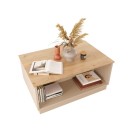 Τραπέζι Monik pakoworld σε oak-ανοιχτό γκρι απόχρωση 90x56x40εκ